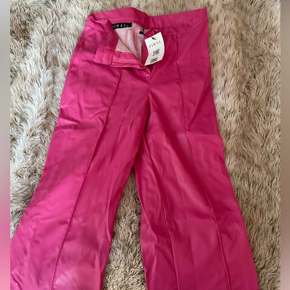 Piral Leather Pants Pink